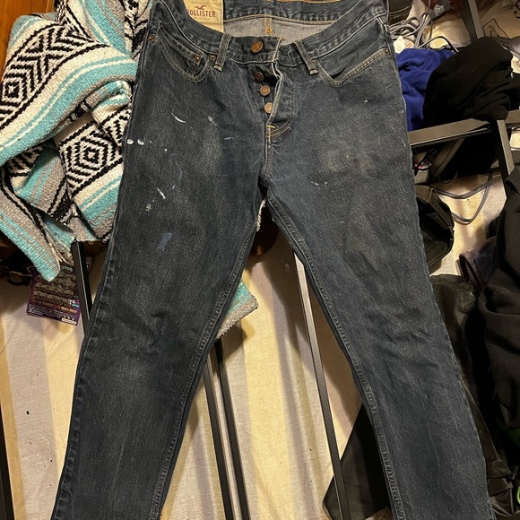 Men’s distressed button fly hollister jeans - Picture 3 of 4